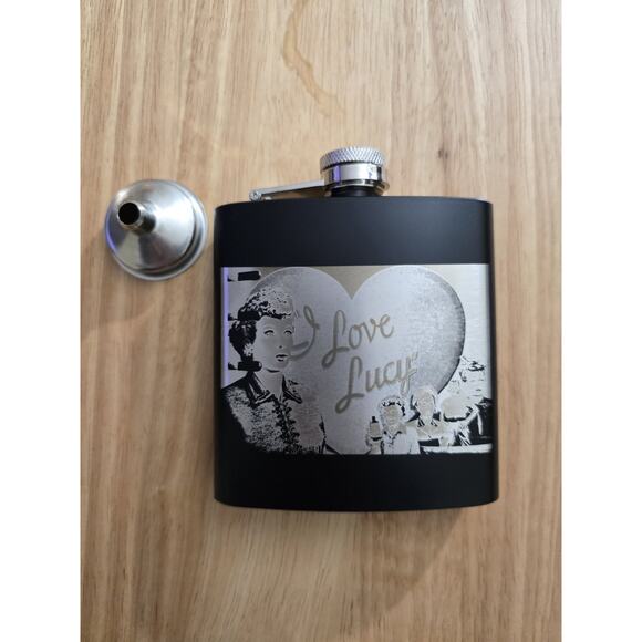 Handmade Other - I Love Lucy Flask Comical Tv Shows With Funnel Hip Engraved